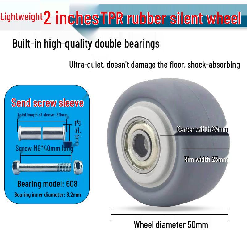Nylon Swivel Caster Wheels: 2-6 inch Heavy-Duty Rubber & Flat Plate Options