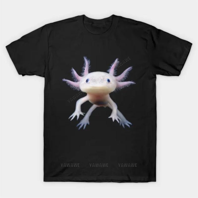 

Adult tee tops teenager fashion cotton teeshirt Axolotl T Shirt brand casual short sleeve for men Oversized mens summer tshirt S