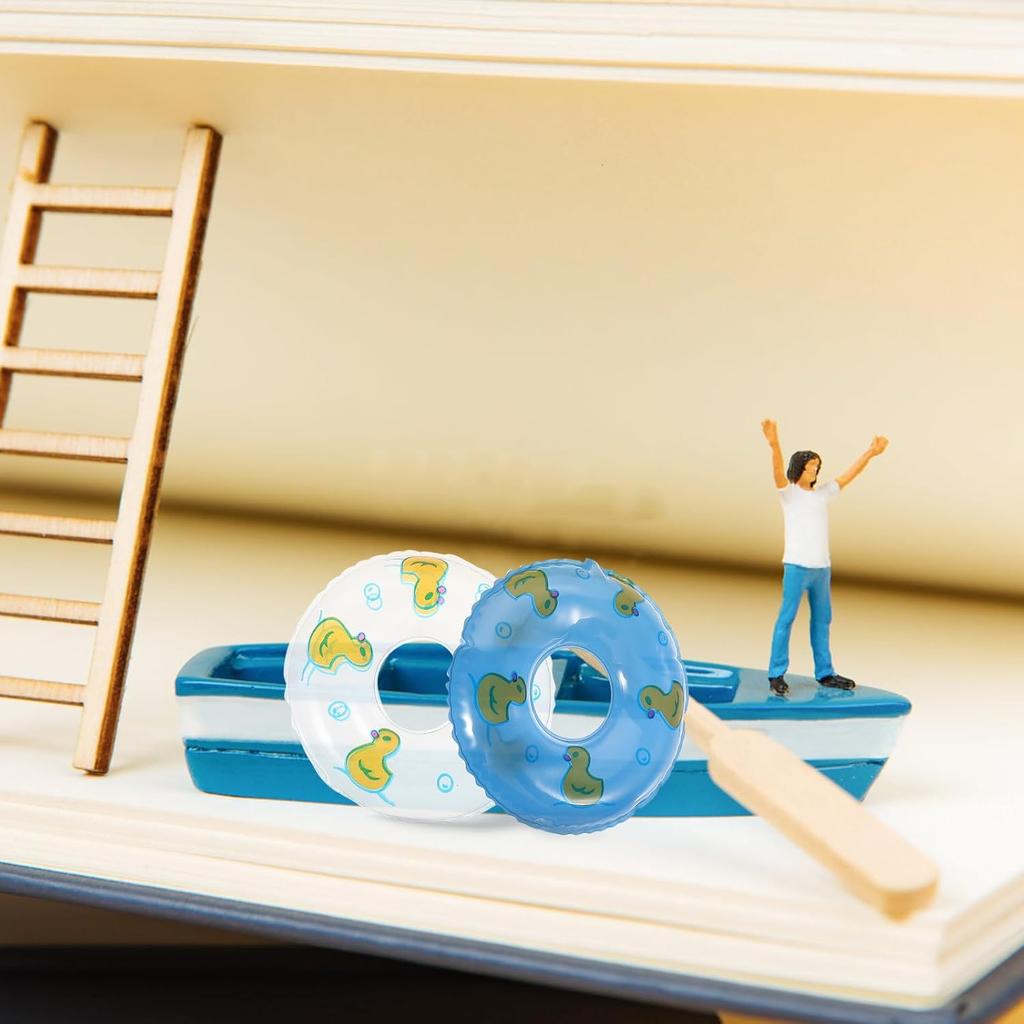 Gadpiparty 5Pcs Mini Swim Rings for Dollhouse - Inflatable Pool Float for Kids Dolls - Baby Pool Toys