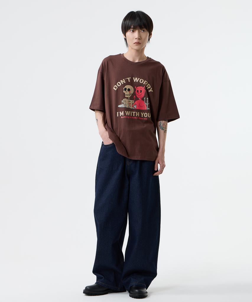 Nasttingijeubeleoldaenmi Skull Devil Tee_Brown