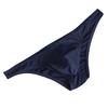 Men Briefs Ice Silk Thin Stripe Solid Color U Convex Inside Wearing Sexy Quick Dry Thong Panties Underpants for Sleeping