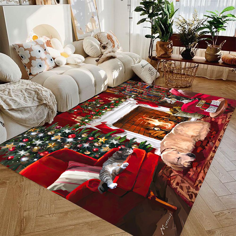 

Веселый рождественский ковер для гостиной, домашнего декора, дивана, больших ковров, кухни, коридора, балкона, ковров для рождественских украшений 40X60cm-16x24in