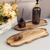 Wooden Tea Coffee Tray Fruit Dessert Candy Plate Wood Decorative Bread Snack Cake Food Dish Trays Tableware