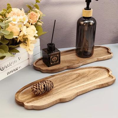Wooden Tea Coffee Tray Fruit Dessert Candy Plate Wood Decorative Bread Snack Cake Food Dish Trays Tableware