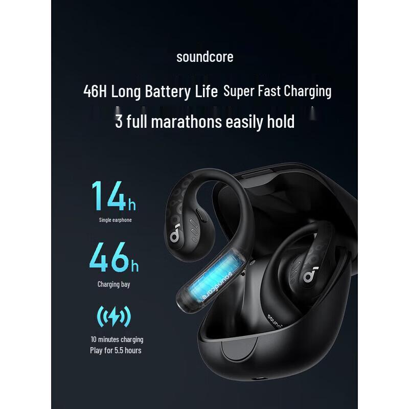 Soundcore AeroFit Pro Open-Ear 2-in-1 Wireless Bluetooth Headphones