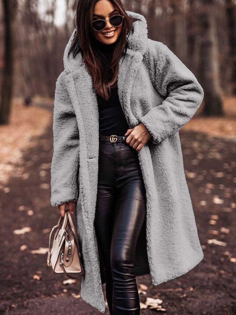 New Arrival Autumn Winter Long Sleeve Wool Blend Coat for Women