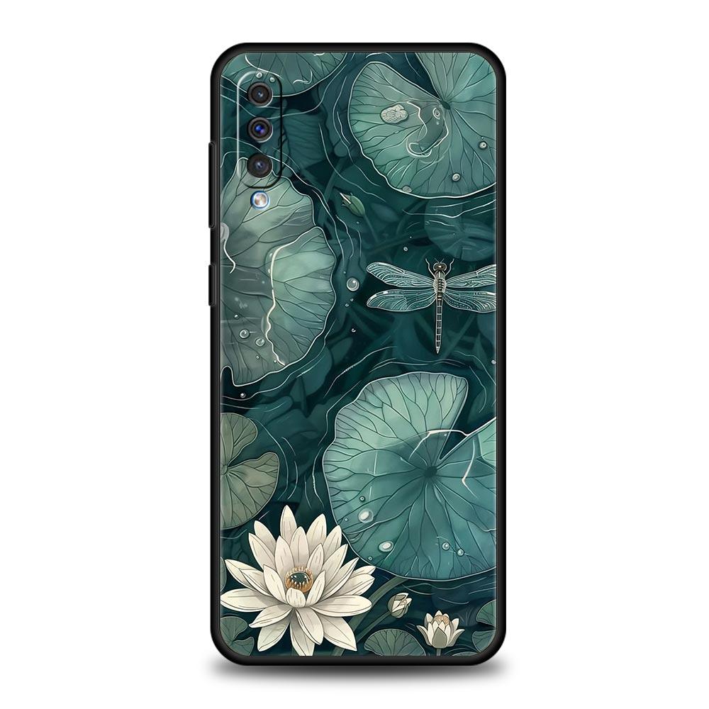 Phone Case For Samsung A56 A36 A26 A24 A12 A14 A16 A50 A70 A20E A10S A22 A40 A34 A54 A42 A52 5G A04s A06 Cover Lotus Pattern