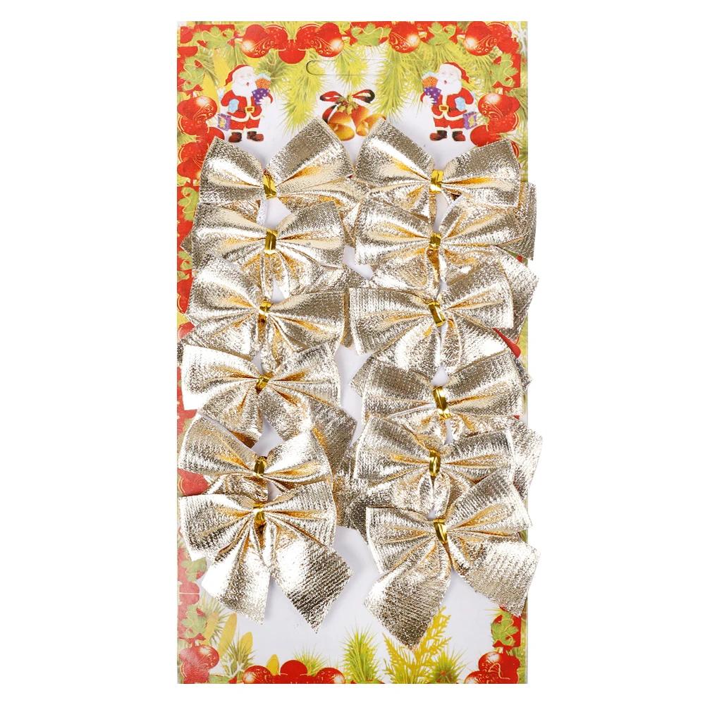 12Pcs Christmas Bow Tie Ornaments Christmas Tree Pendants Gift Bag Decoration New Year Christmas Wedding Handmade Festival Tie