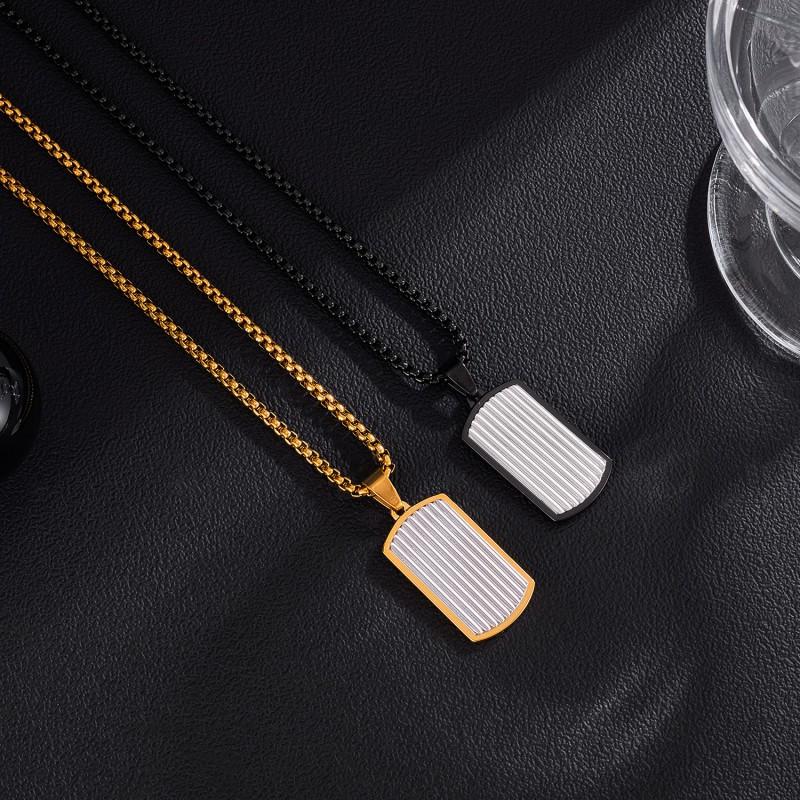 European American Personalized Necklace Men's Stainless Steel Simple Geometric Versatile Fashion Punk Style Titanium
