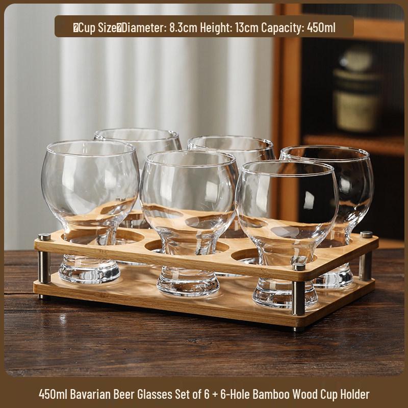 2025 Large Capacity Craft Beer Mug Set - Commercial Grade, Customizable, Thickened Glass for Home and Bar Use