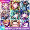 Resin 5D Diamond Painting Cartoon Anime Demon Slayer Embroidery Cross Stitch Kits Art Mosaic Drill Home Decor Gift