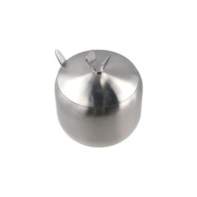 Stainless Steel Sugar Bowl with Spoon Lid Large Capacity Seasoning Pot Durable Gold Silver Small Condiment Container Restaurant