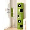Waterwood Space-Saving Cat Climbing Frame: Felt Barrel Nest with Three Layers and Tree Hole for Big Cats
