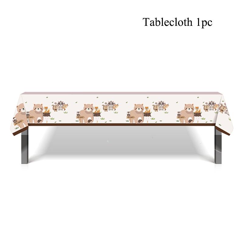Džungle Zvíře Kreslený Motiv Narozeninová Dekorace Lesní Medvěd Liška Jelen Papírové Talíře Kelímky Narozeniny Baby Shower Párty Stolní Nádobí Deco