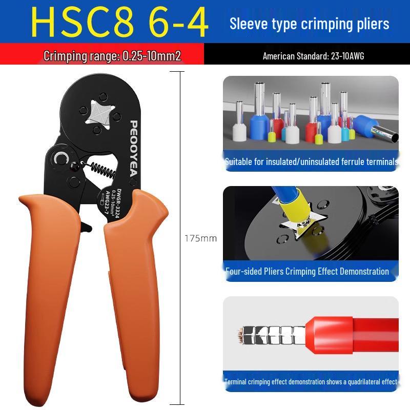 VE-Klemmen-Crimpzangen-Set - HSC8 Hochkohlenstoffstahl Langlebige Elektrikerzangen