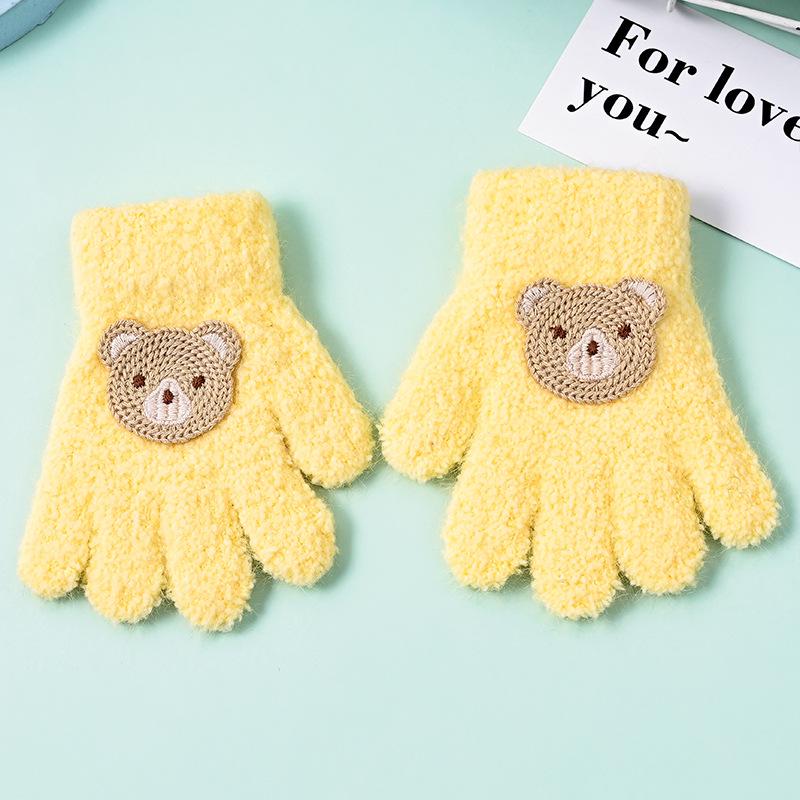 Children's Winter Five-Finger Gloves – Warm, Cute Cold-Proof Gloves for Boys and Girls, Perfect for Cycling and Writing In Autumn and Winter.
