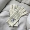 Pearl Bowknot Warm Wool Knitted Gloves