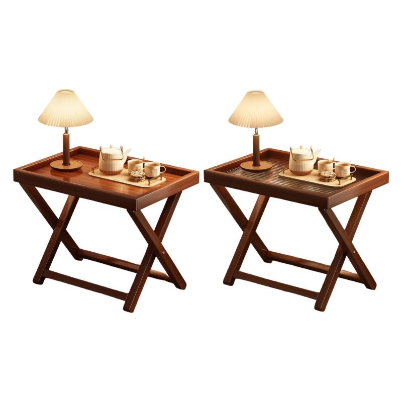 Foldable Table Bamboo Acrylic Construction Lightweight Portable For Picnic Balcony Dorm Office