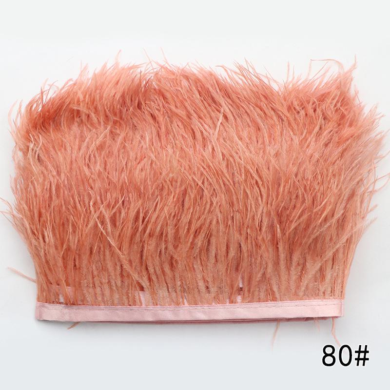 2M Ostrich Feather Cloth Edge 8-10 Cm Cuffs Clothing Skirt Decorative Accessories Color Ostrich Feather Cloth With Feathers