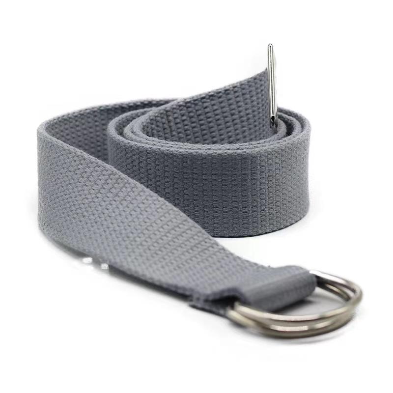 

Ремень с D-образным кольцом, пряжкой, молнией, в стиле Харадзюку, универсальный, очень длинный холщовый ремень, для влюбленных, однотонный длинный ремень 110cm серый
