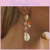 Stylish Natural Stone Shell Mushroom Earrings For Women Street 2023 Fashion