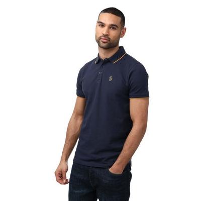 Luke 1977 Men's Ricky Gold Detail Tipped Polo Shirt