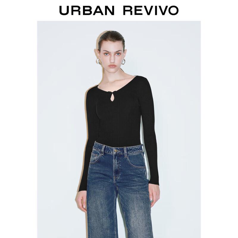 

UR Women s V-Neck Knit Sweater with Bow Detail XL