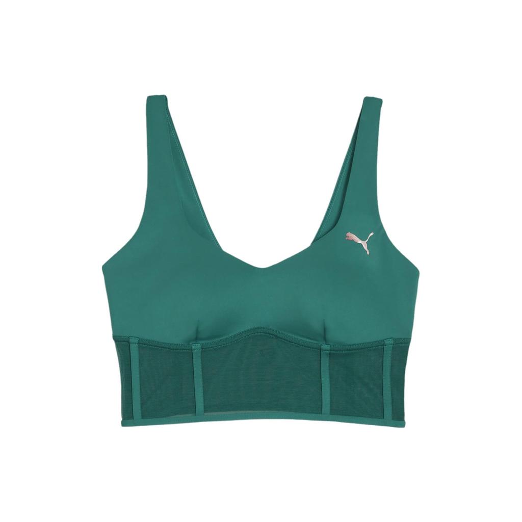 Puma X Pamela Reif Collaboration Top Korsett Einfarbig Lässig Slim Fit Sport-BH Damen Unterwäsche Grün 525143-42