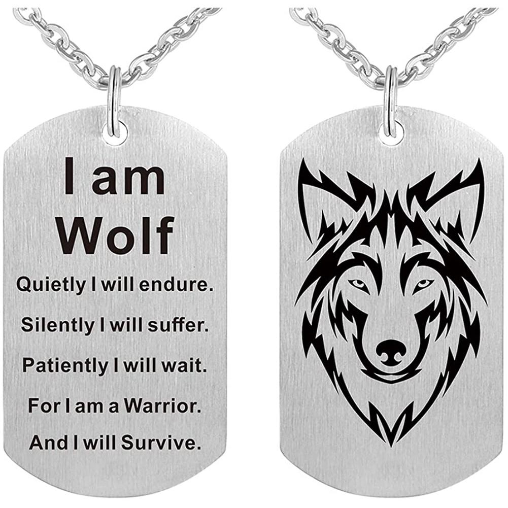 

Мода Волк Кулон Ожерелье Я Волк Поклонники Подарок Собака Бирка Ювелирные изделия для мужчин Мальчик