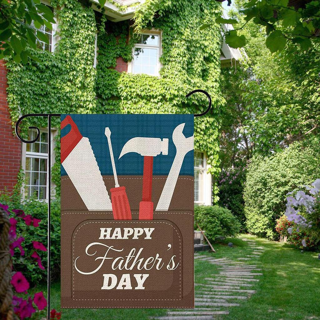 Alles Gute zum Vatertag Gartenflagge Willkommen Hofflagge Doppelseitiges Banner für Liebhaber Veranda Einweihung Bauernhaus Saisonale Feiertage