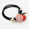 Big Red Cherry Crystal Ball Women's Fashion Hair Tie with Sunflower Design