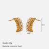 Chenhe Stainless Steel Stud Earrings Light Luxury Jewelry Women's High-end Sense Niche Design Sense Diamond-set C-shaped Earrings Titanium Steel Earri