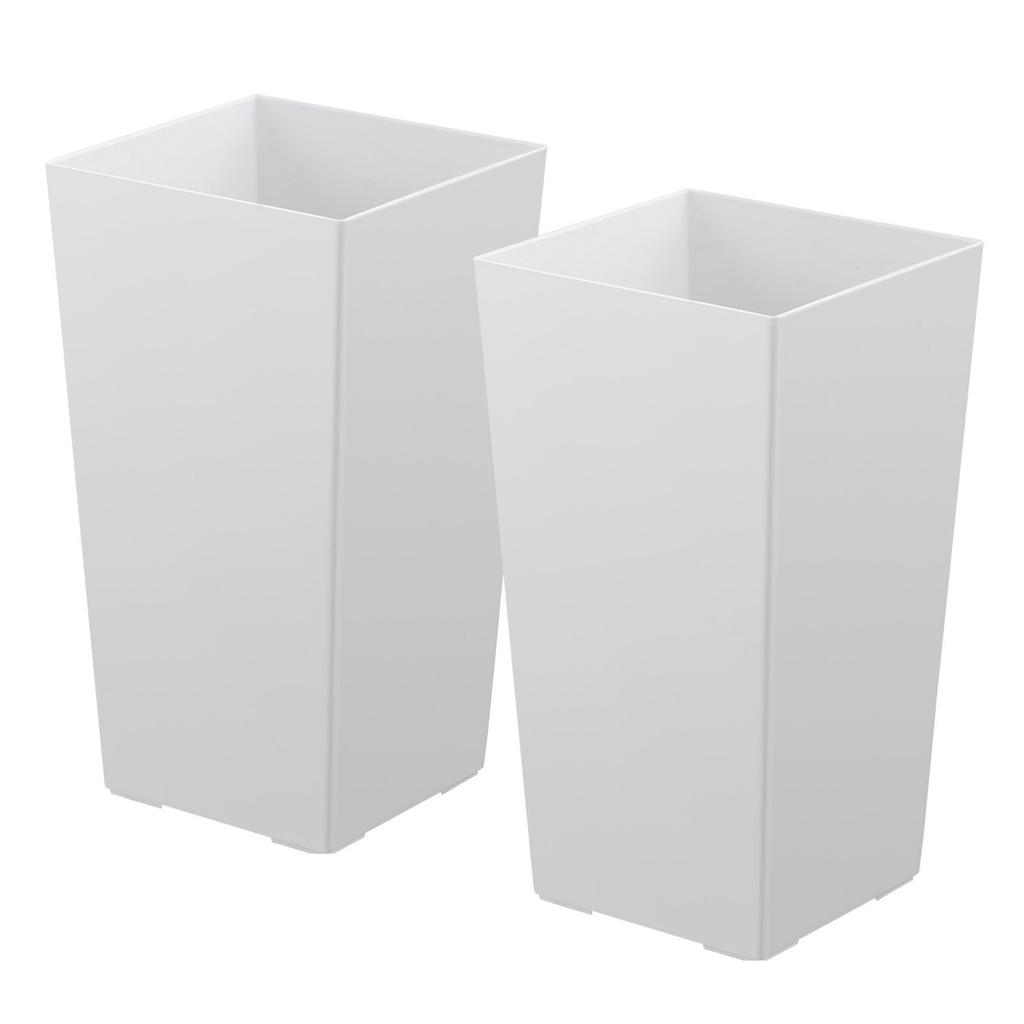 Tall Planters Set of 2, 550 Mm Large Outdoor Taper Planters for Outdoor Indoor Plants, Front Porch Plastic Modern Flower Pots with Casters, Inner Pot