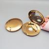 DIY Oval Gold Eyeshadow Powder Compact Makeup Highlighs Package Blusher Container Lipstick Case Concealer Package Mirror
