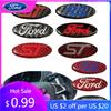 Car Sticker Car Steering Wheel Emblem Stickers Carbon Fiber for Ford Mondeo Mk3 Escape Ecosport Edge Focus Ranger Fiesta Kuga Ro