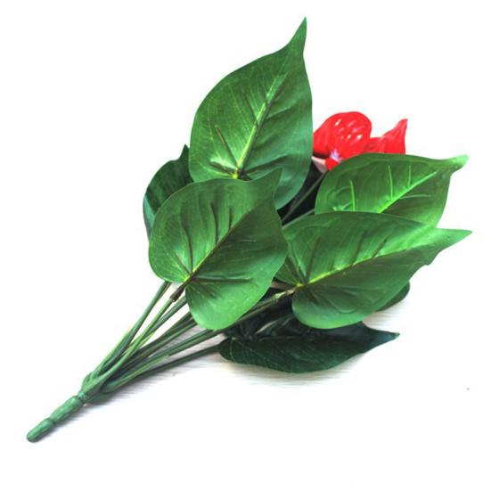 1ks 3 hlavy 9 listů Umělá rostlina Anthurium květina Domácí kancelář Zahrada Dekor