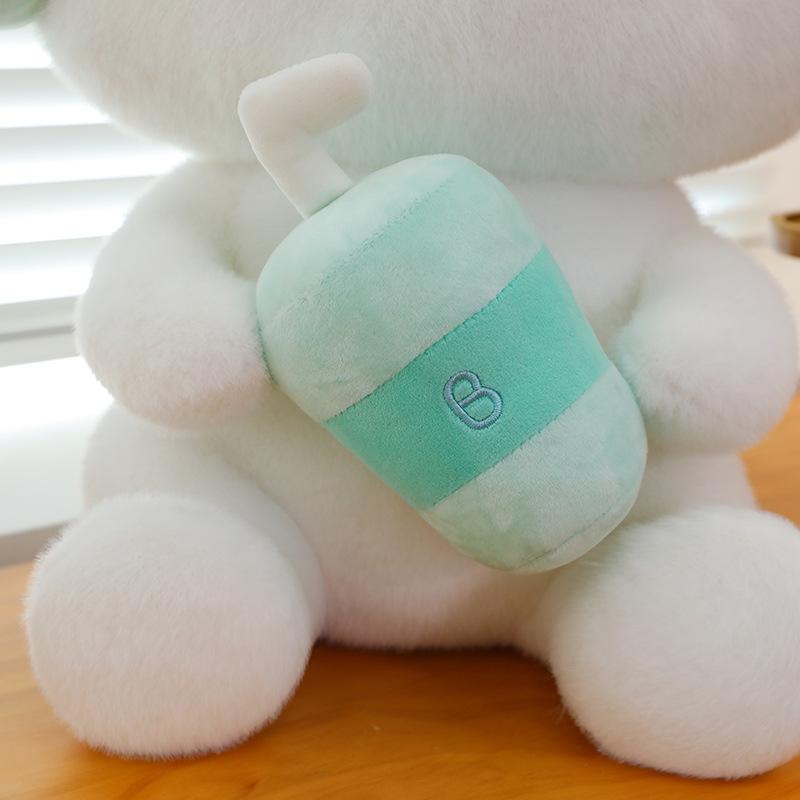 New Milk Tea Earphones Cat Plush Toy Doll Wholesale Cartoon Cute Cat Doll for Girls Birthday Gift