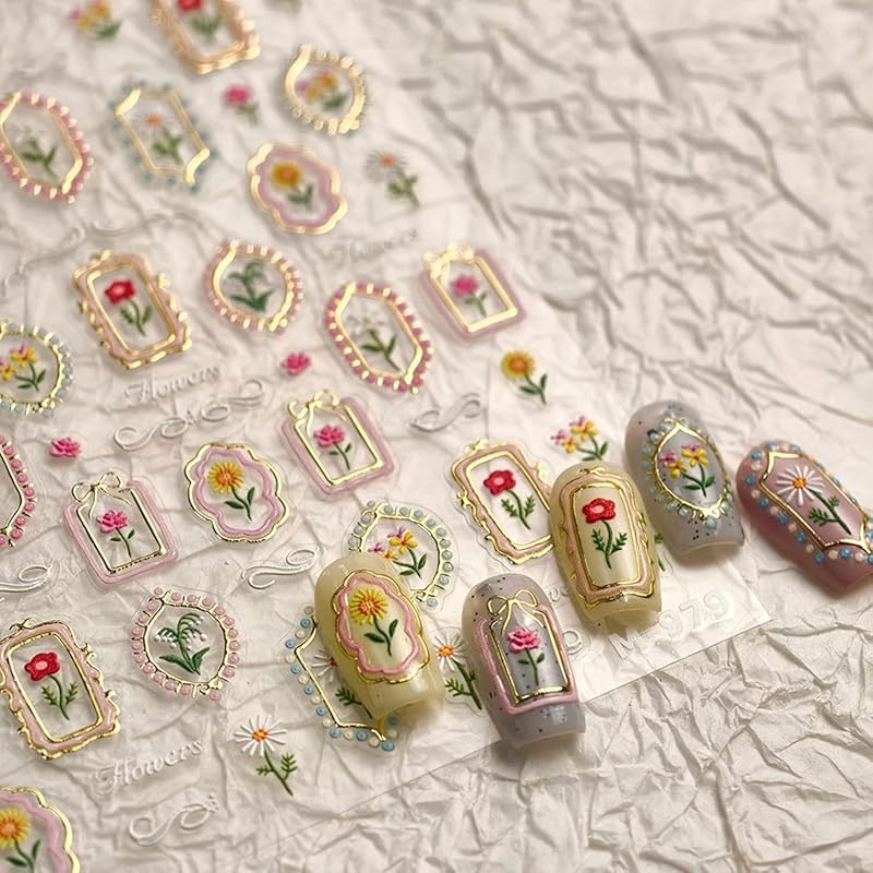 Maple Leaf Nail Stickers 5D Embossed Nail Decals Fall Design Nail Supplies Gold Leaf Stickers for Women Nails Decorations Thanksgiving Day Nails