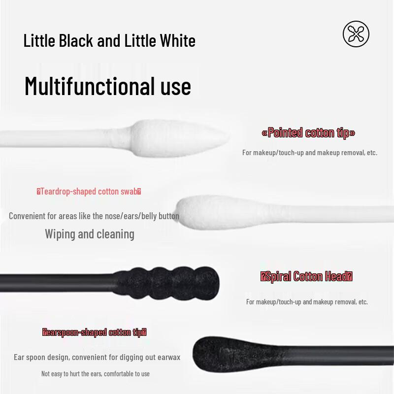 YOUAO Double-Headed Dual-Color Cotton Swabs