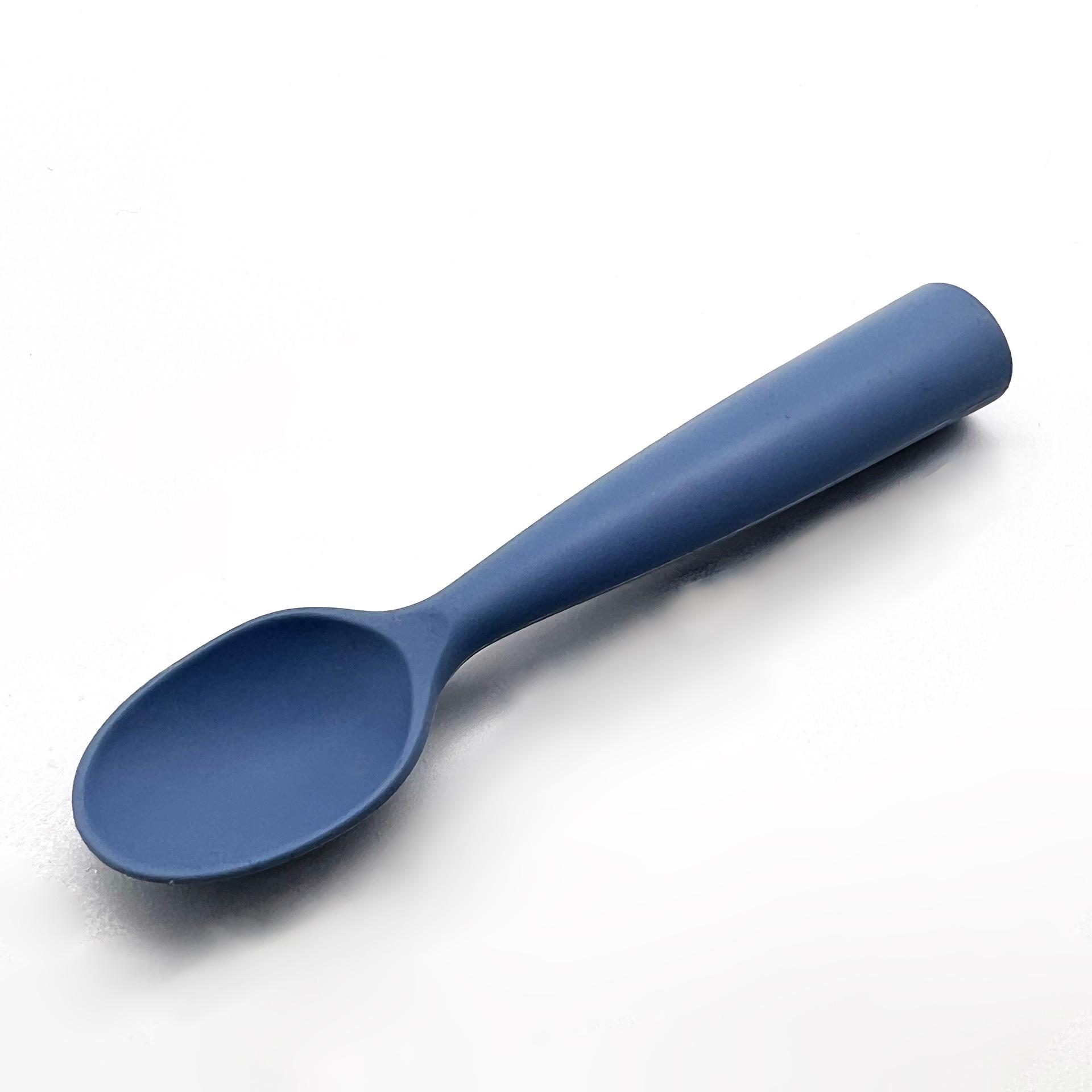 Silicone Rice Spoon - Food-Grade, Baby-Safe, Multicolor Children s Spoon серый/синий