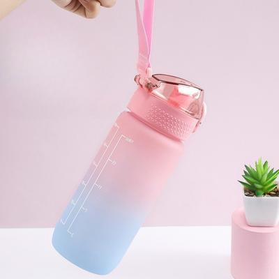 600ml Gradient Sports Water Cup, Frosted Space Water Cup, Portable Water Bottle for Sports and Fitness