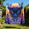 1pc Panther Art Print Throw Blanket Polyester Fiber, Lightweight Flannel, Soft & Warm, All Season Use for Outdoor, Camping Digital Print