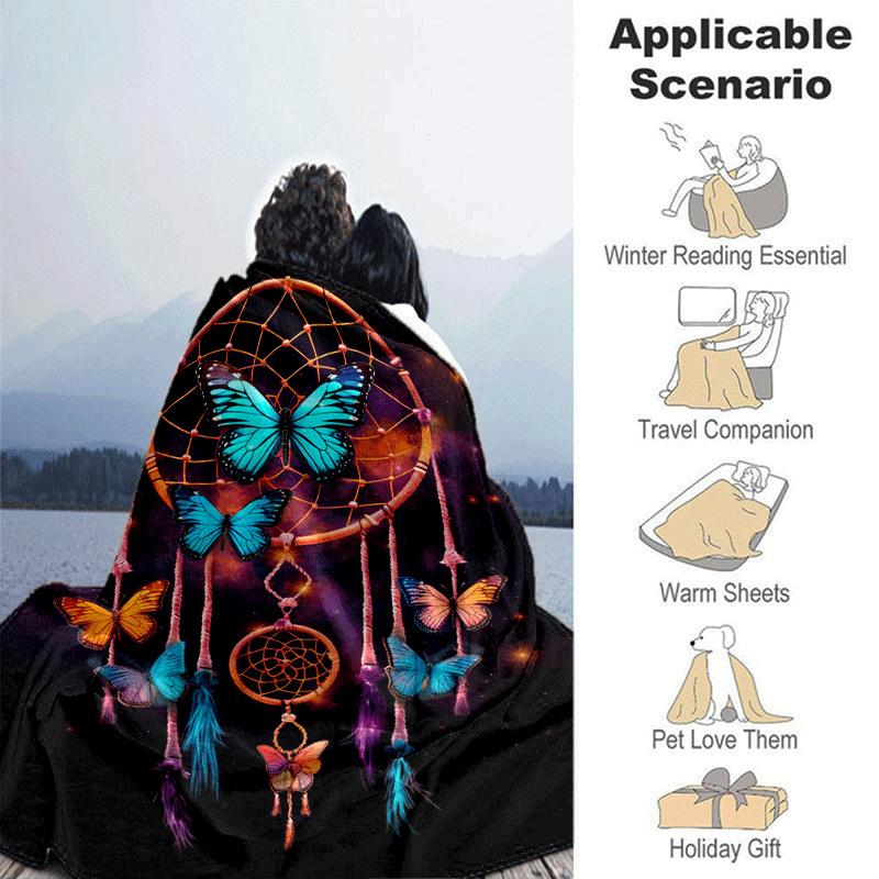 1pc Dream Catcher Printing Lightweight Flannel Blanket, Comfortable and Warm Blanket, for Camping Sofa Bed and Couch Office, Gift