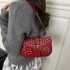 Yogodlns New Trend Fashion Spice Girl Rivet Personality Advanced Design Locomotive Shoulder Bag Punk Style Underarm Hobo Bag