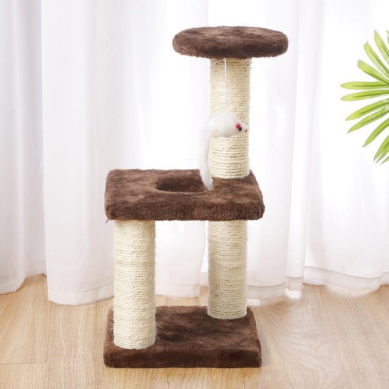 Sisal Cat Tree with Scratching Post, Shelf, Climbing Platform, and Toy