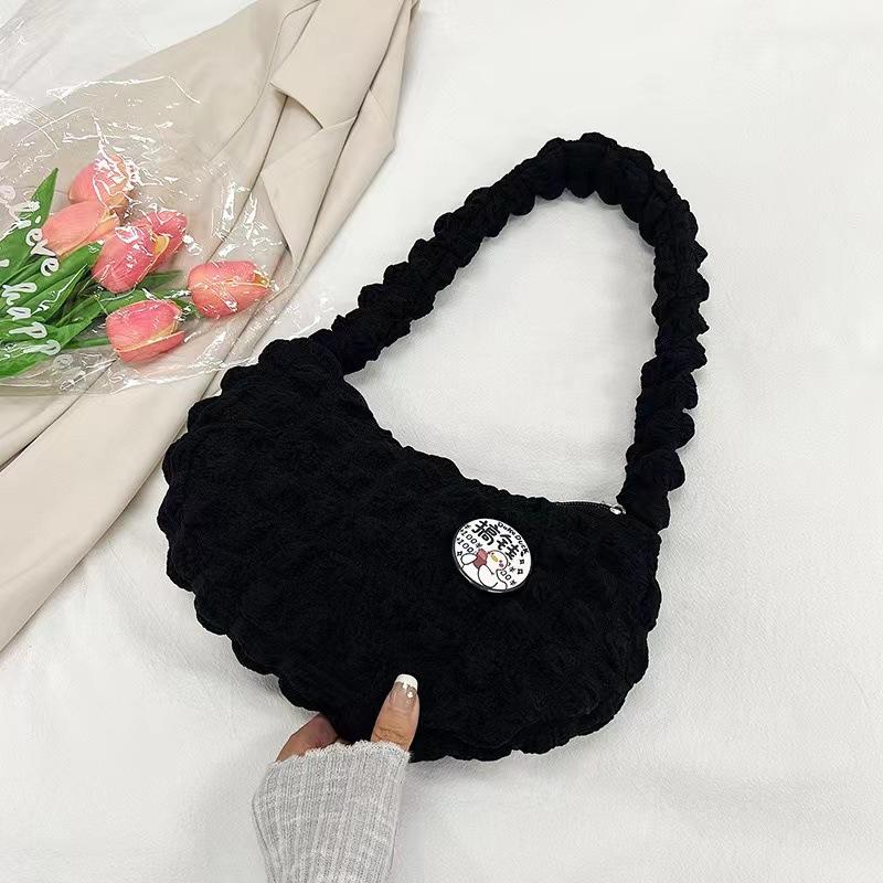 Popular Cloud Bag Fashion Versatile Shoulder Bag Women's Solid Color Portable Underarm Bag Folded Bubble Women's Bag