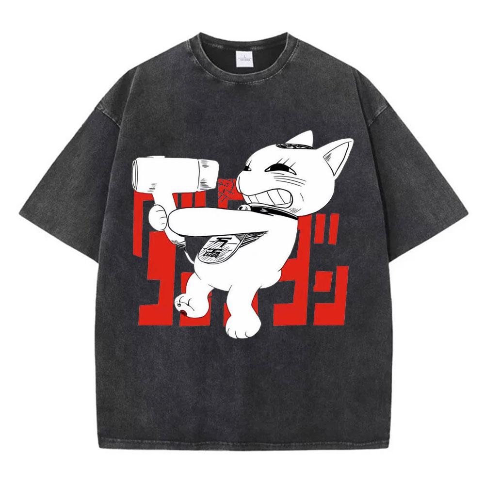 Vintage Washed Dandadan Japanese Anime T-shirt Men Women Harajuku Cartoon Short Sleeve Oversized T Shirts