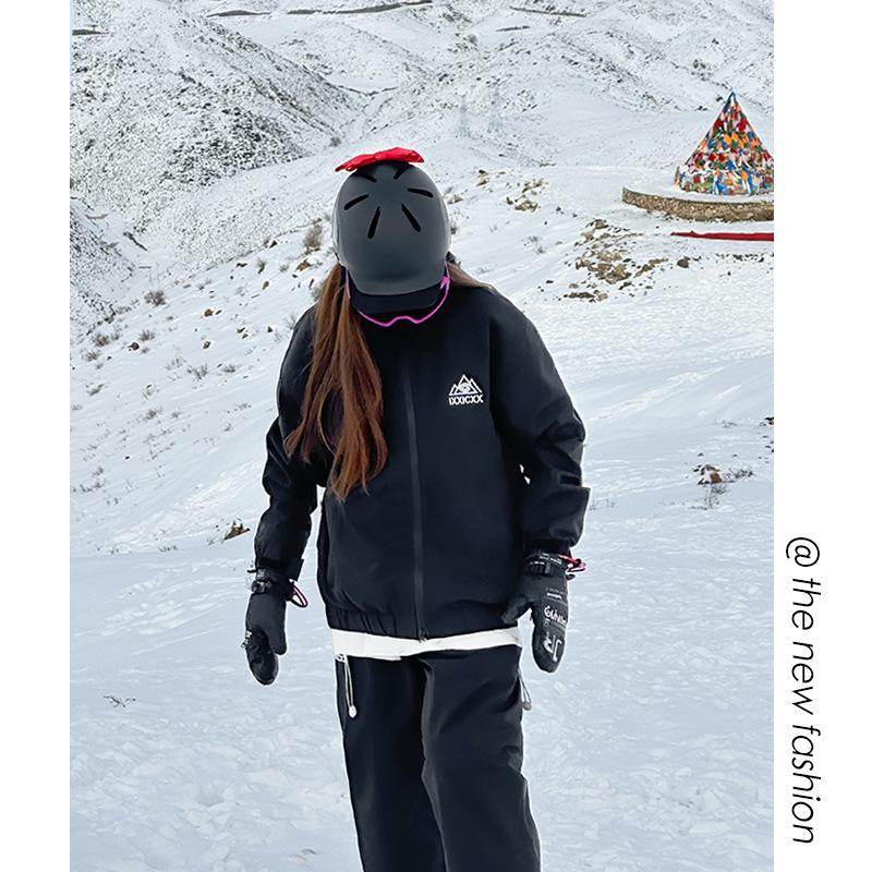 

«Зимний водонепроницаемый горнолыжный костюм»: Унисекс, плотный и теплый, двухкомпонентный с капюшоном для занятий спортом на открытом воздухе. L