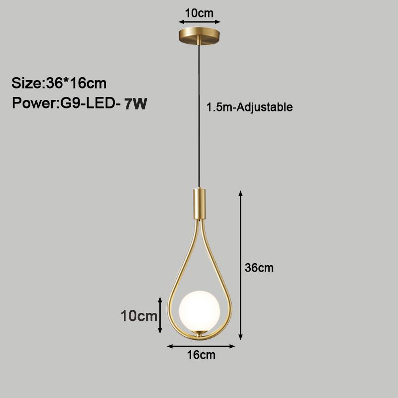 Indoor LED Cord Pendant Lights Chandelier Lamp for with G9 Corridor Bedroom Living Room Nordic LED Hanging Lighting for Foyer