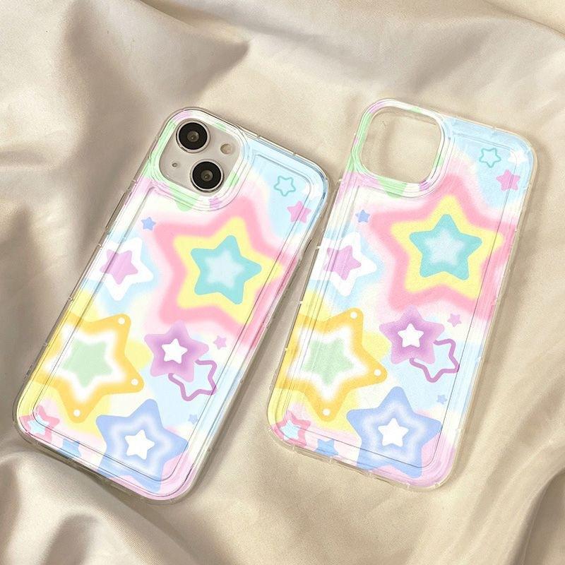 Full Screen Color Smudge Stars for iPhone16ProMax Mobile Phone Case 14Pro Apple 12/11ins Wind